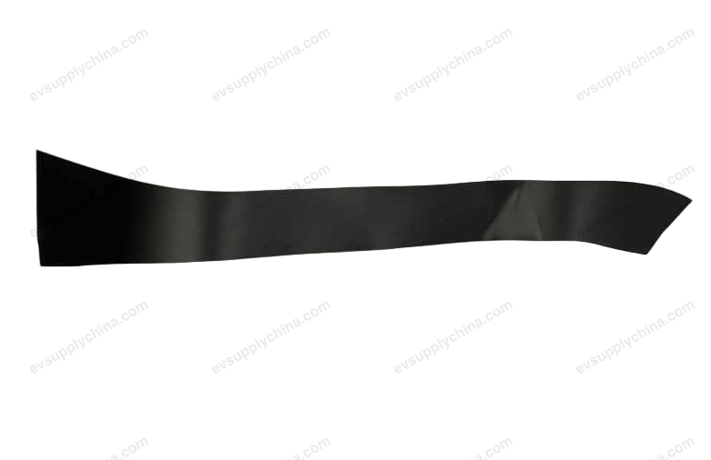 Blackout film on the left front door B-pillar