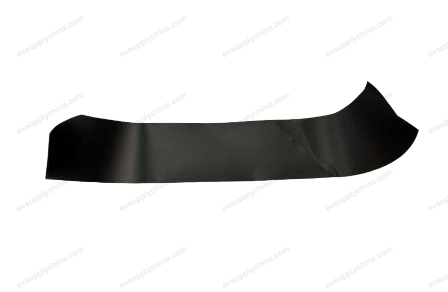 Blackout film on the left rear door B-pillar