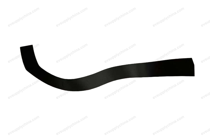 Blackout film on the left rear door C-pillar