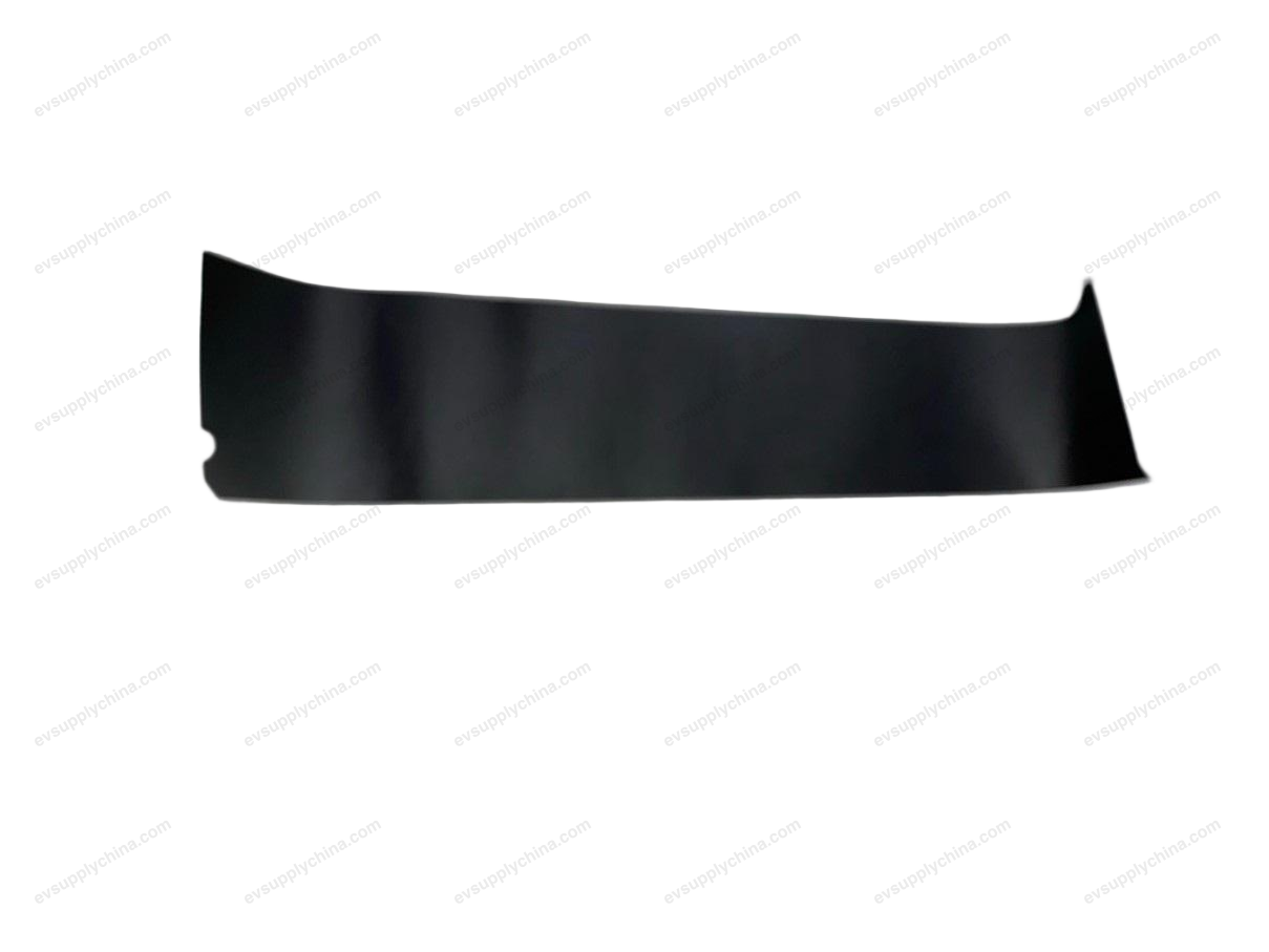 Blackout film on the left front door B-pillar
