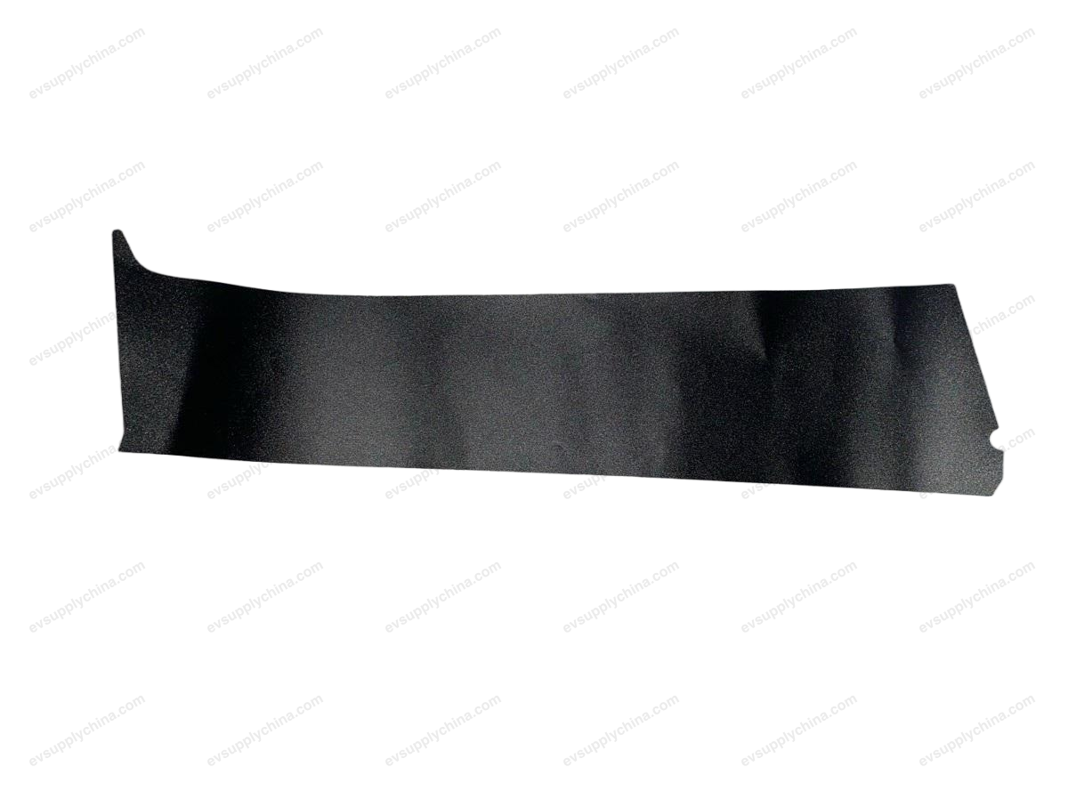 Blackout film on the left rear door B-pillar