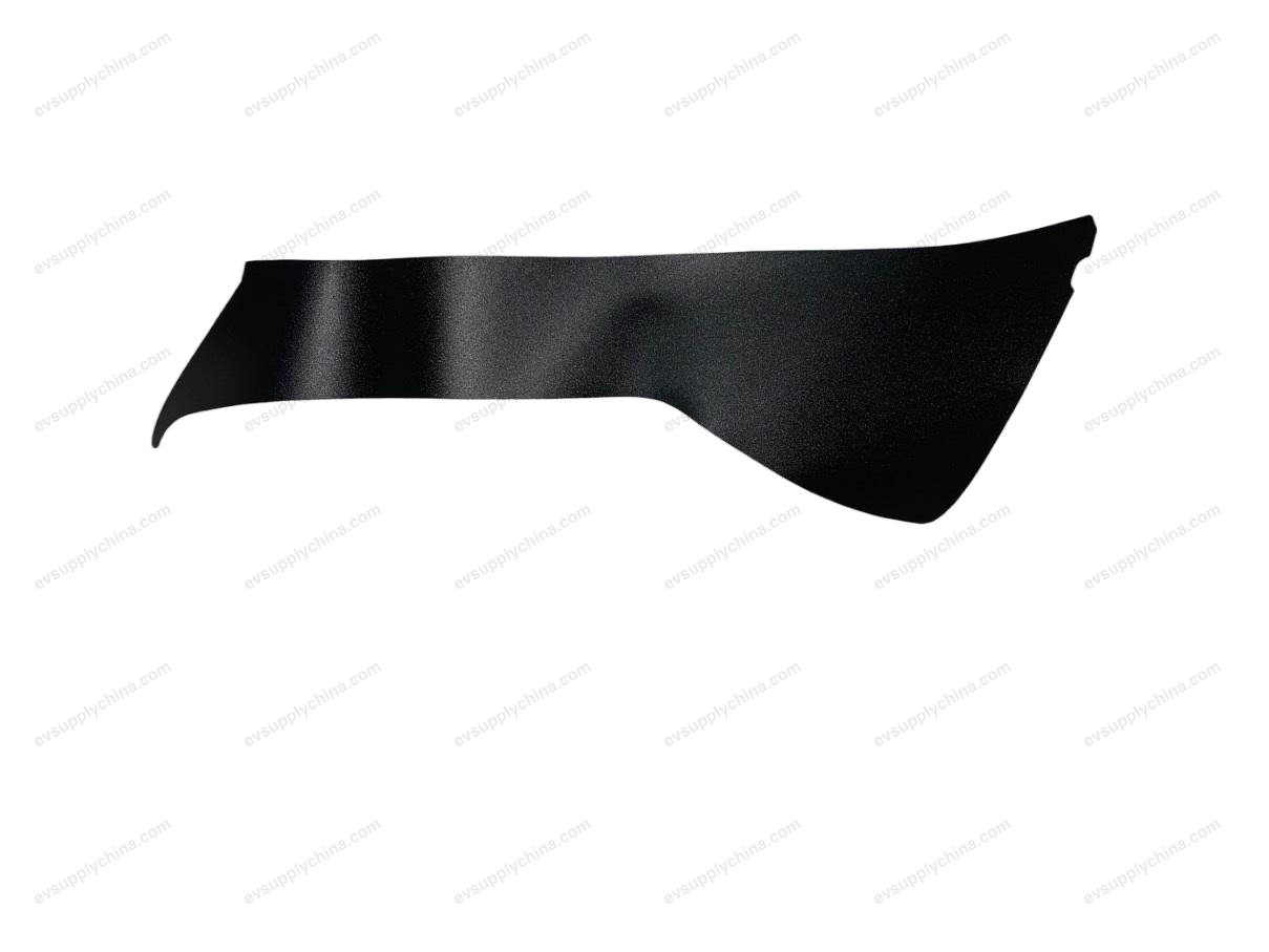 Blackout film on the left rear door C-pillar