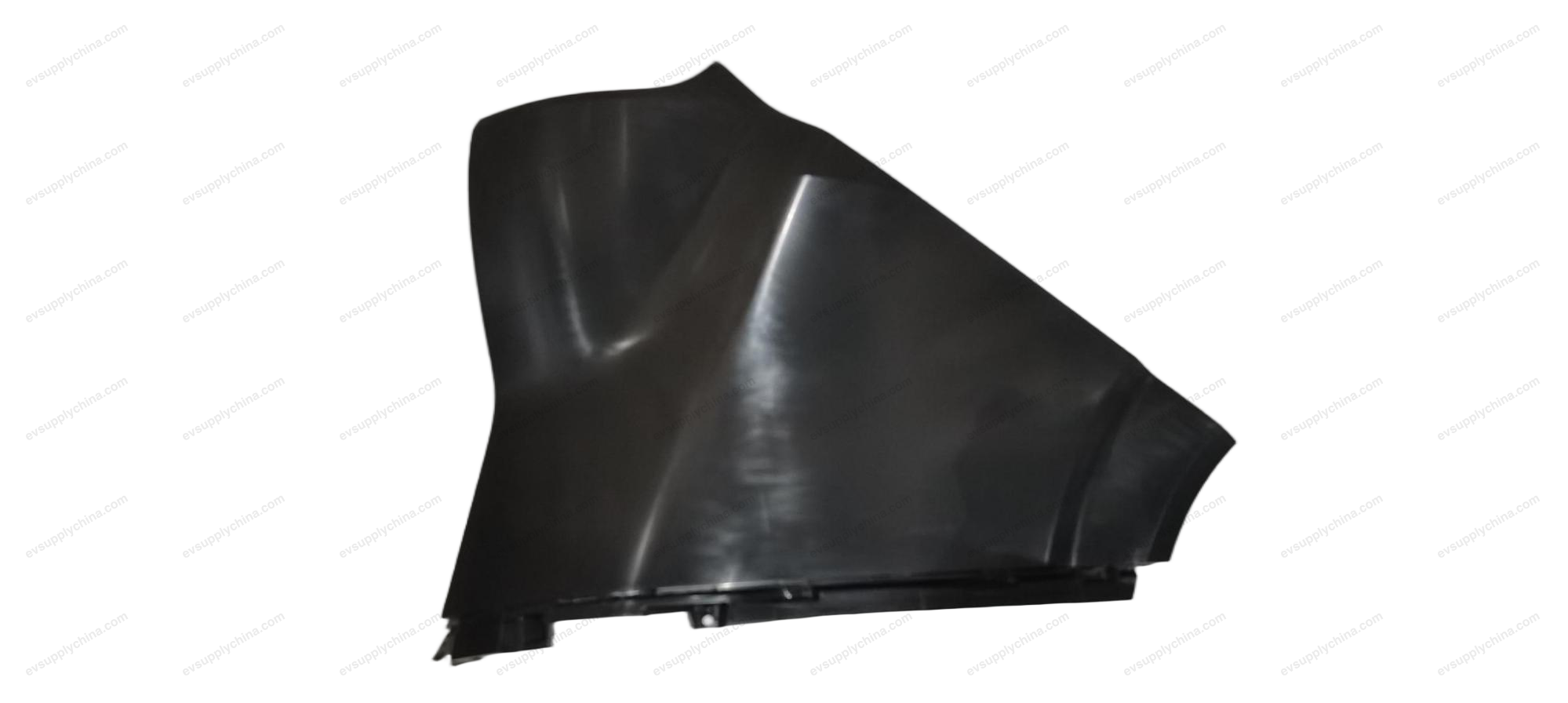 The upper right side of the rear bumper